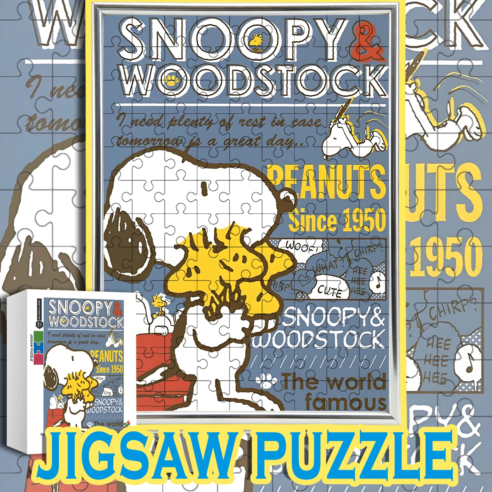 Vintage Blue Distressed Background Snoopy Scene Puzzle 108-1000pcs Home Decor
Vintage Blue Distressed Background Snoopy Scene Puzzle 108-1000pcs Home Decor