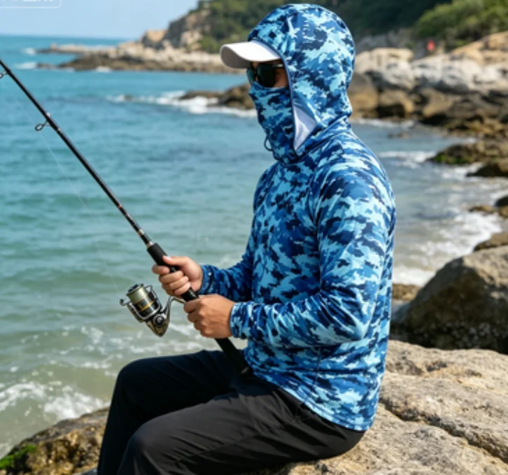 2026 Hot Camo Fishing Shirt Quick Dry UV Protection with Hood and Mask Sublimation Print
2026 Hot Camo Fishing Shirt Quick Dry UV Protection with Hood and Mask Sublimation Print