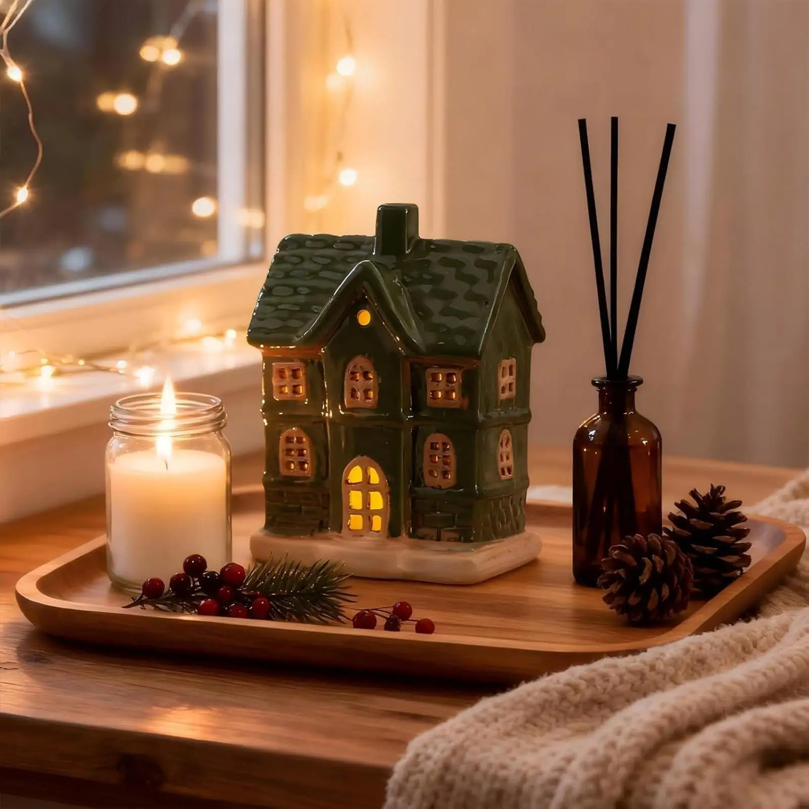 Ceramic Christmas Houses Desk Ornament with LED Light Christmas Table Centerpieces for Holiday Seasonal Display Indoor Tabletop
Ceramic Christmas Houses Desk Ornament with LED Light Christmas Table Centerpieces for Holiday Seasonal Display Indoor Tabletop