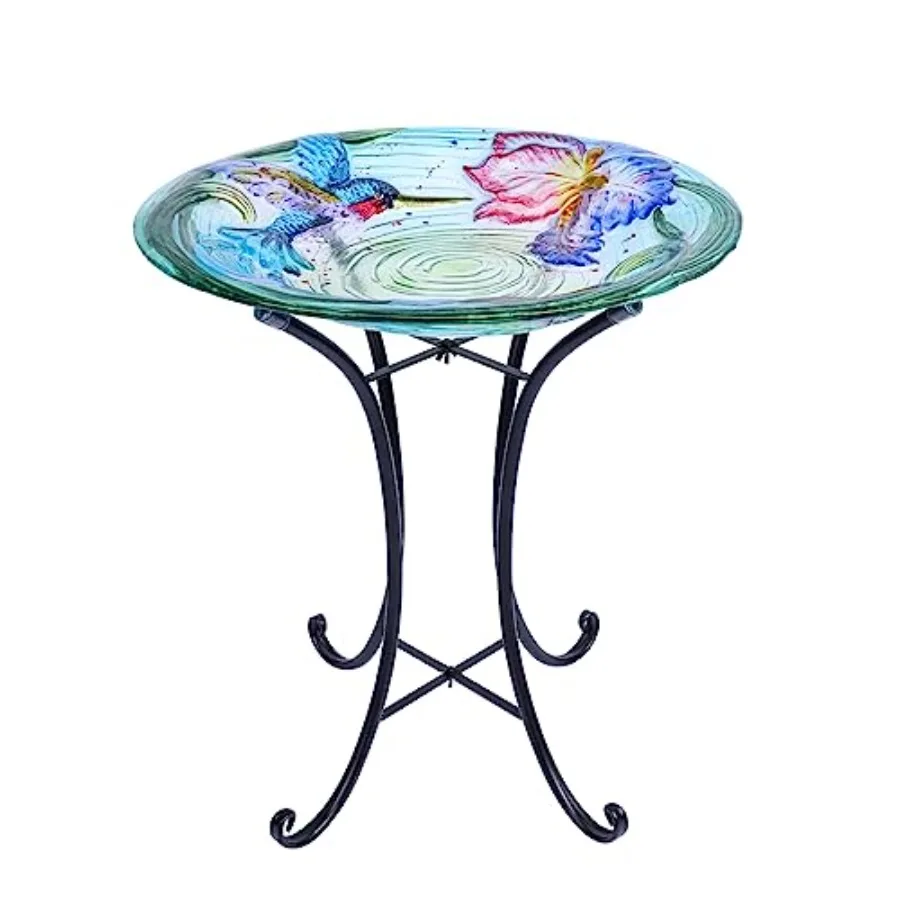 MUMTOP Bird Bath-Outdoor Glass Birdbath - Bird Baths for Outdoors Hummingbird with Metal Stand for Garden Lawn Yard Decor
MUMTOP Bird Bath-Outdoor Glass Birdbath - Bird Baths for Outdoors Hummingbird with Metal Stand for Garden Lawn Yard Decor