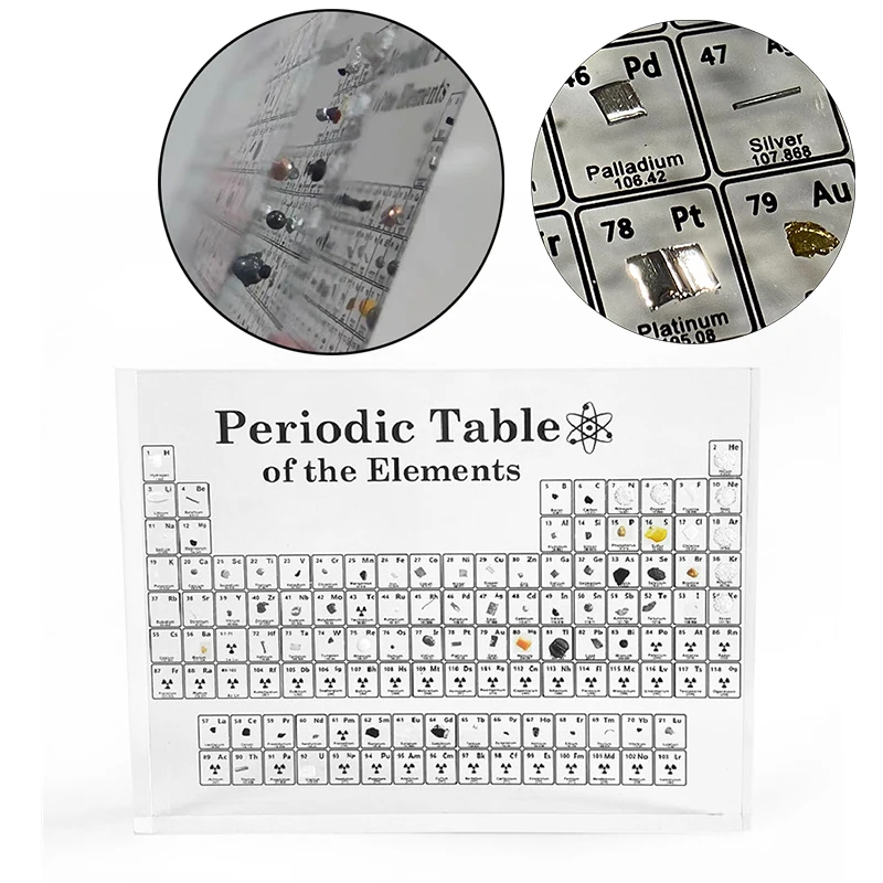 Acrylic Periodic Table Of Elements With Real Samples Ornament School Teaching Display Chemical Home Office Desk Gift Decoration
Acrylic Periodic Table Of Elements With Real Samples Ornament School Teaching Display Chemical Home Office Desk Gift Decoration