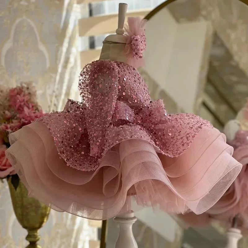 Baby Girls Prom Ball Gown Princess Fluffy Girls Christmas Party Dresses Elegant Pink Sequin Mesh Puffy Vestido Children Clothing
Baby Girls Prom Ball Gown Princess Fluffy Girls Christmas Party Dresses Elegant Pink Sequin Mesh Puffy Vestido Children Clothing