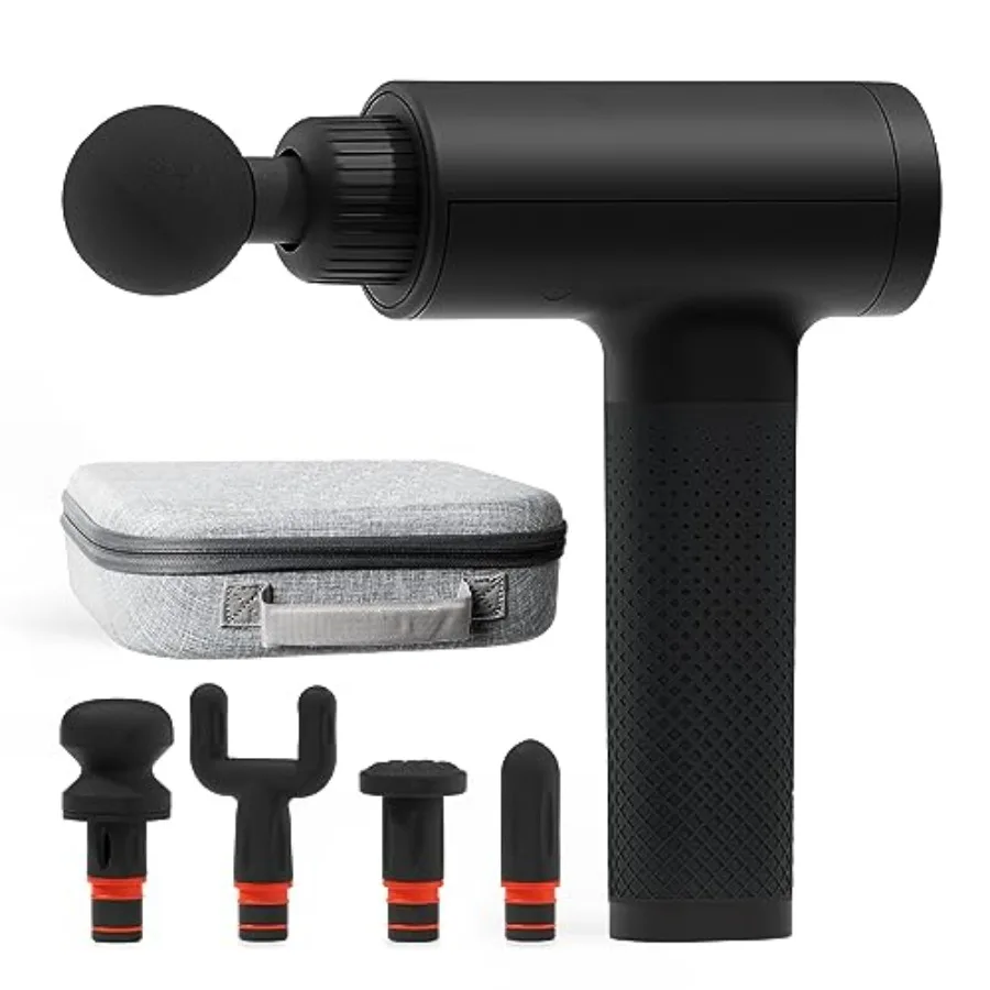 Deep Tissue Percussion Massage Gun, Powerboost Rechargeable Handheld Massager, 6 Adjustable Speeds, 5 Attachment Heads & Carryin
Deep Tissue Percussion Massage Gun, Powerboost Rechargeable Handheld Massager, 6 Adjustable Speeds, 5 Attachment Heads & Carryin