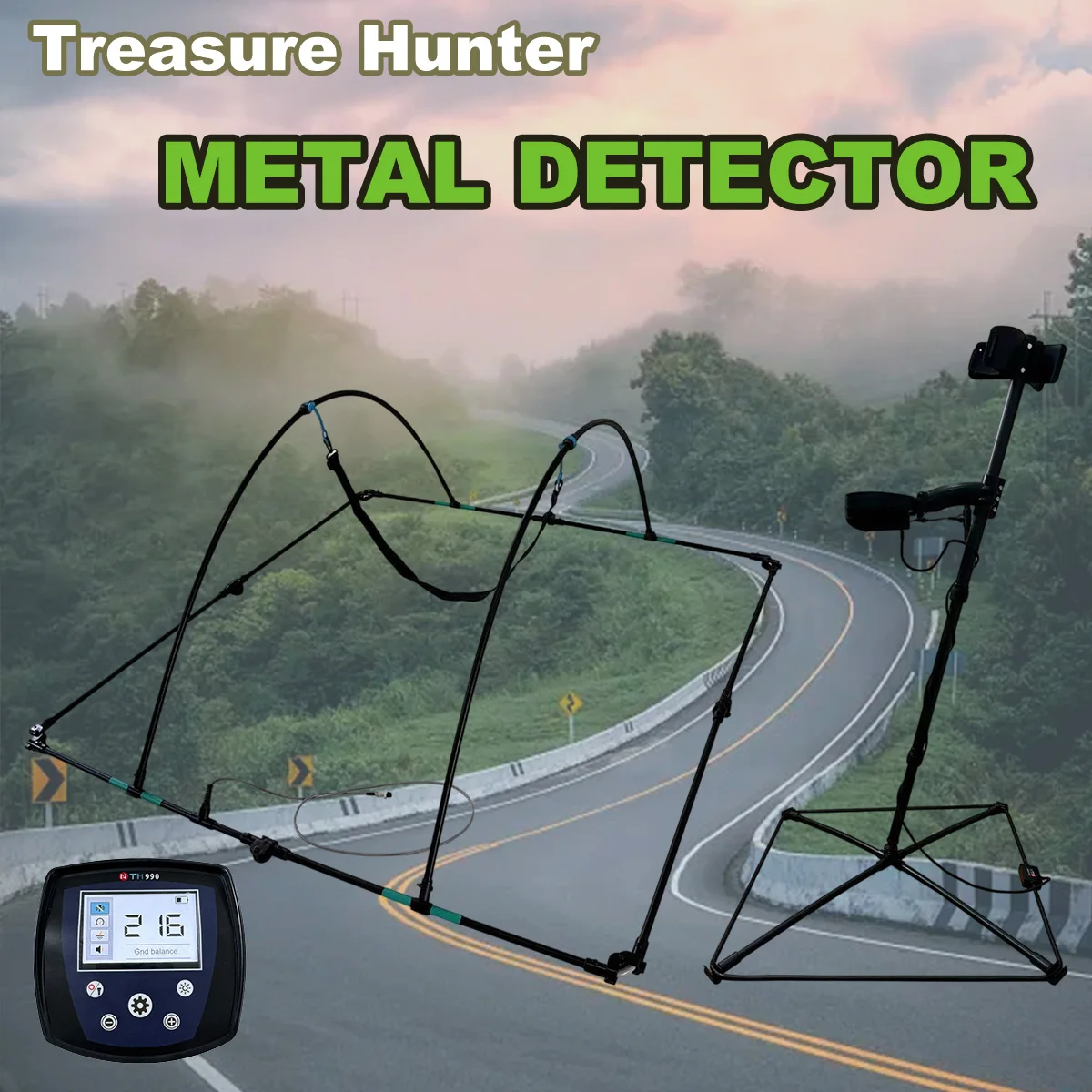 Treasure Hunter TH-990 3D Metal Detector Gold Scanner with Large Display Depth 5m Professional Metal Detection Equipment