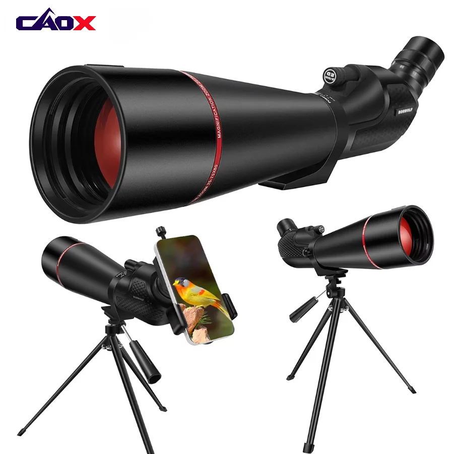 CAOX 25-75x80 Telescope Spotting Scope Powerful Zoom Monocular BAK4 Waterproof For Bird Watching Target Shotting With Tripod
CAOX 25-75x80 Telescope Spotting Scope Powerful Zoom Monocular BAK4 Waterproof For Bird Watching Target Shotting With Tripod