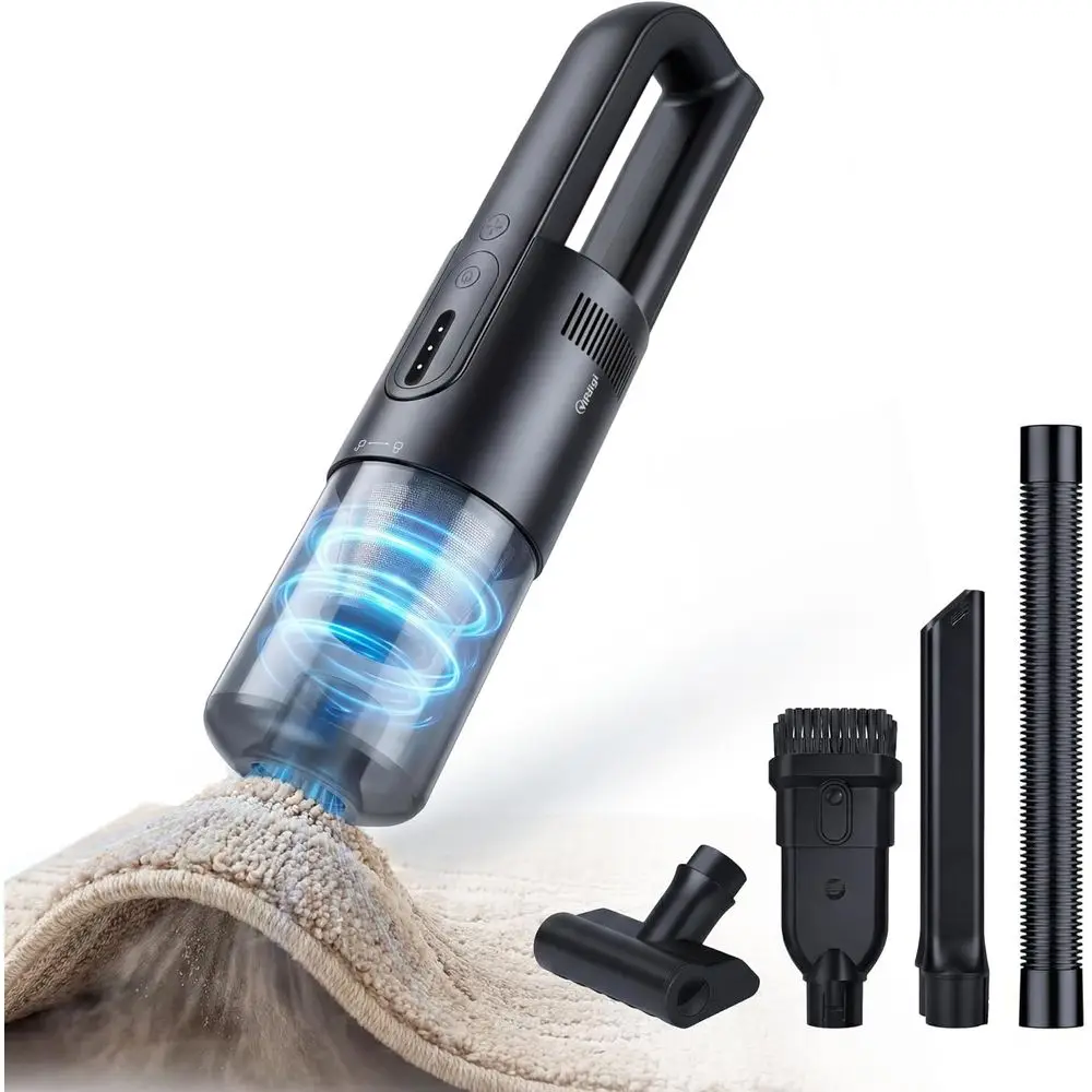 5-in-1 Portable Cordless 30 Mins Rechargeable Hand Vacuum Brushless Motor 19000Pa Suction, Dust Busters for Car Home with 4 Nozz
5-in-1 Portable Cordless 30 Mins Rechargeable Hand Vacuum Brushless Motor 19000Pa Suction, Dust Busters for Car Home with 4 Nozz