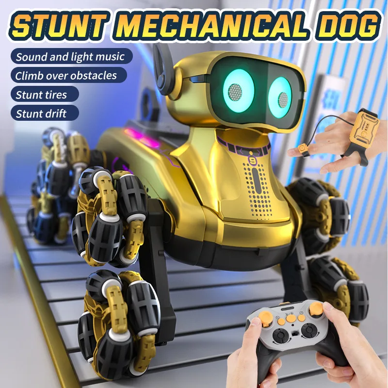 Transforming remote control robot dog toy, four-wheel drive car, gesture-sensing remote control car, stunt mechanical dog
Transforming remote control robot dog toy, four-wheel drive car, gesture-sensing remote control car, stunt mechanical dog