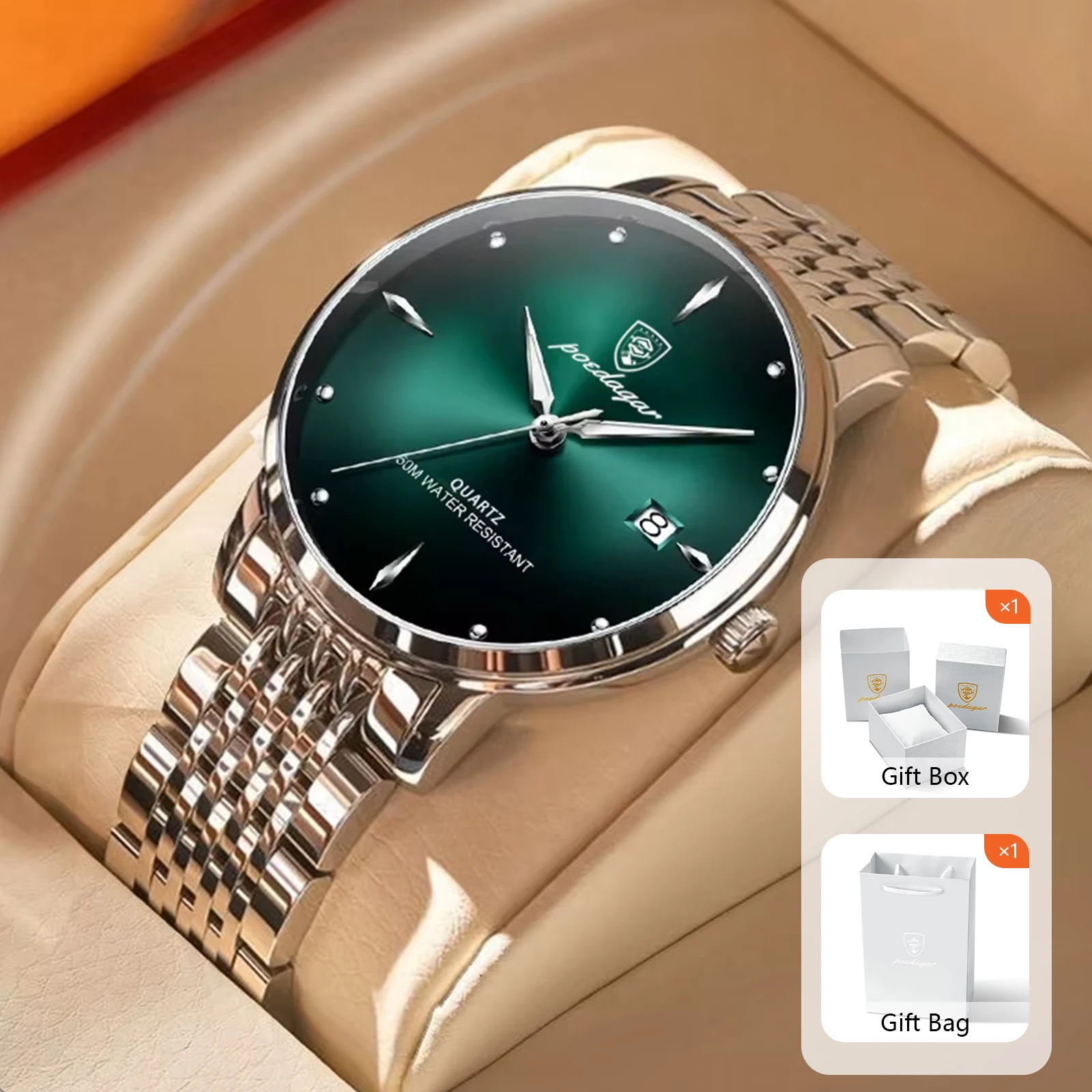 POEDAGAR Business Men's Watches Stainless Steel Date Men Watch Waterproof Luminous Fashion Casual Quartz Man Wristwatch+Gift Box
POEDAGAR Business Men's Watches Stainless Steel Date Men Watch Waterproof Luminous Fashion Casual Quartz Man Wristwatch+Gift Box