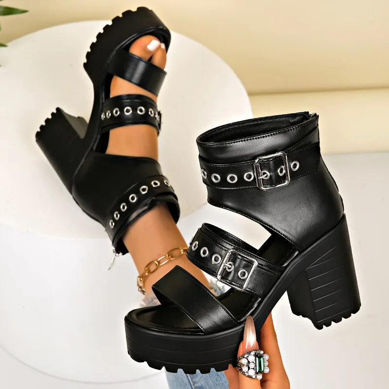 Women's Fish Mouth Open Toe Solid Color Hollow Out Breathable High Heel Sandals Women Summer New Back Zipper Vintage Sandals
Women's Fish Mouth Open Toe Solid Color Hollow Out Breathable High Heel Sandals Women Summer New Back Zipper Vintage Sandals