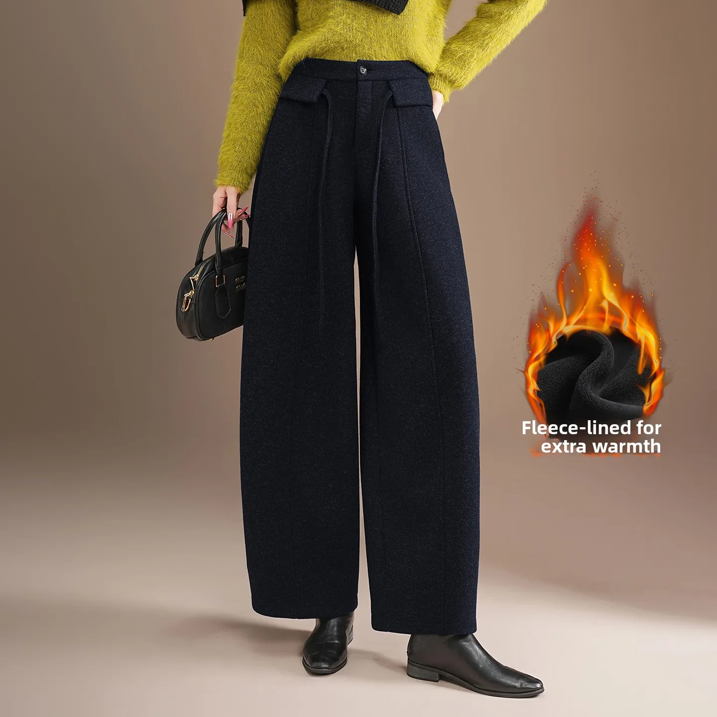 Faionable High-Waist Loose-Fit Fce-Lined Woolen Casual Pants Women's Autumn Winter New Sle Wide Leg Pants Knife P...
Faionable High-Waist Loose-Fit Fce-Lined Woolen Casual Pants Women's Autumn Winter New Sle Wide Leg Pants Knife P...
