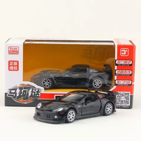 1:36 Chevrolet Korvet C6-R Auto Model Schaal Metalen Diecast Miniatuur Pullback Voertuig Collectie Kerstcadeau Kid Jongen Speelgoed A216