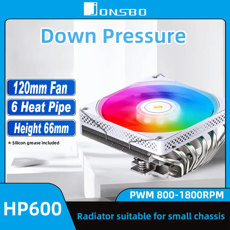 Кулер для процессора JONSBO HP600, 6 тепловых трубок, 12 см, ARGB PWM, 4-контактный кулер для Intel LGA1200 1150 1700 AM4 AM5 ITX
Кулер для процессора JONSBO HP600, 6 тепловых трубок, 12 см, ARGB PWM, 4-контактный кулер для Intel LGA1200 1150 1700 AM4 AM5 ITX