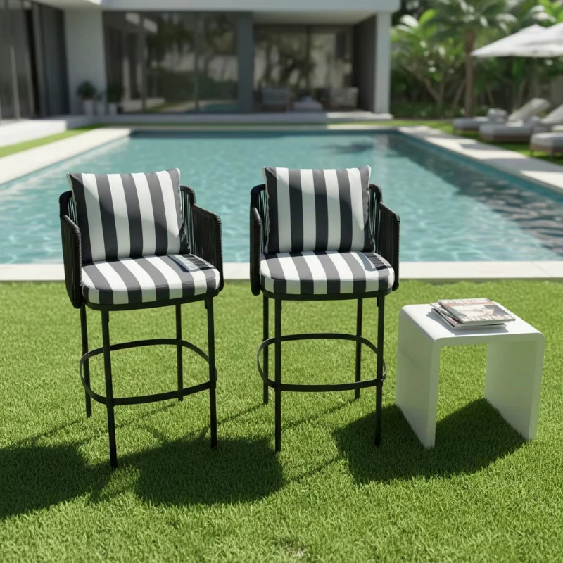 Luxury-looking exclusive bar chairs with sleek upholstered seats and modern design for a stylish bar area
Luxury-looking exclusive bar chairs with sleek upholstered seats and modern design for a stylish bar area