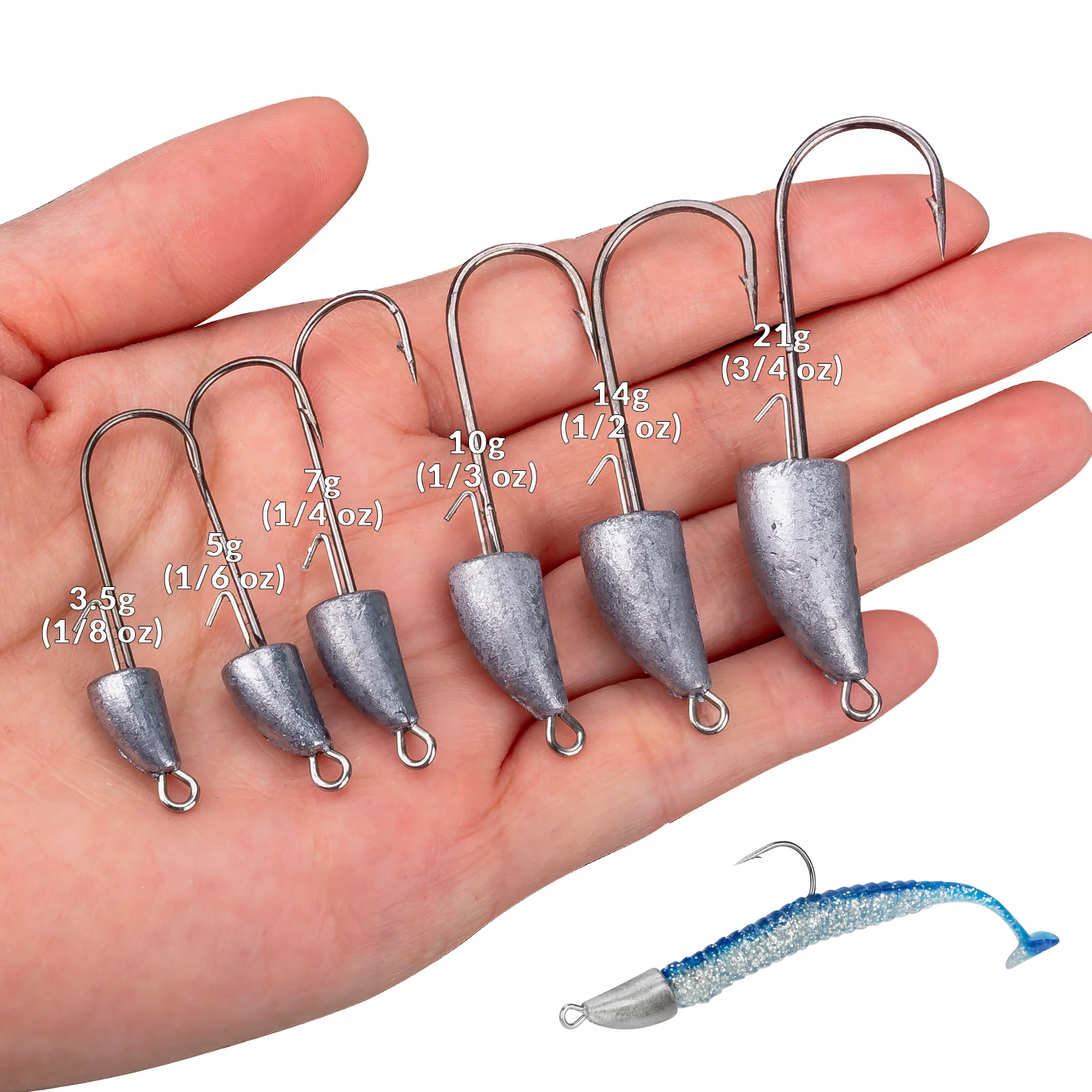 10pcs Fishing Jig Hooks 5g 7g 10g 14g 21g Bullet Head Jigs Head Hooks Weedless Jigging Barbed Fishhook For Soft Lures
10pcs Fishing Jig Hooks 5g 7g 10g 14g 21g Bullet Head Jigs Head Hooks Weedless Jigging Barbed Fishhook For Soft Lures