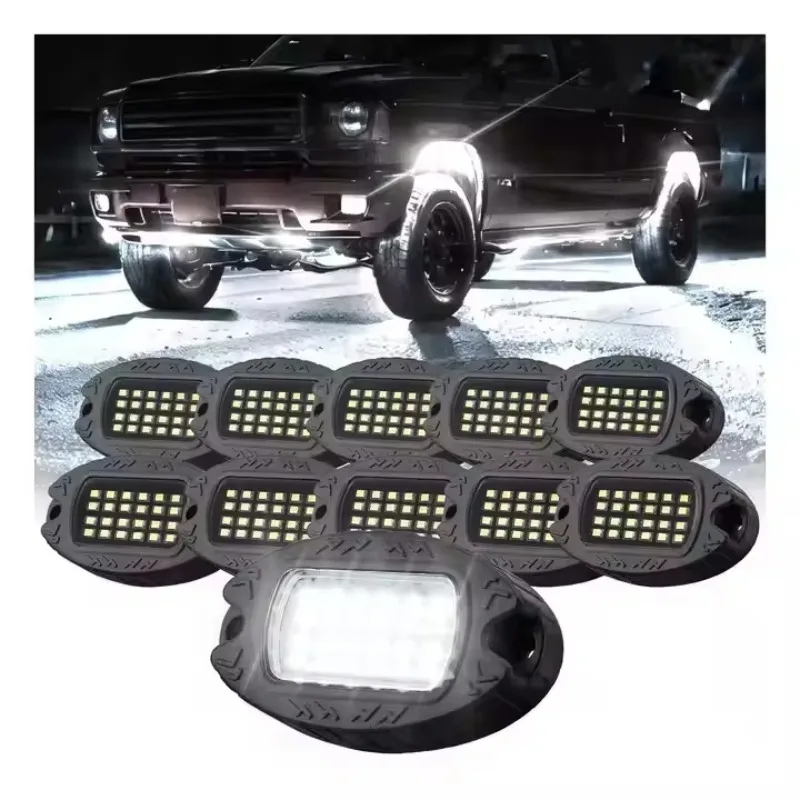 Customizable 10-pod Metal Pure White Light Emitting Diode Rock Light Kit Waterproof Durable Car Decorative Light
Customizable 10-pod Metal Pure White Light Emitting Diode Rock Light Kit Waterproof Durable Car Decorative Light
