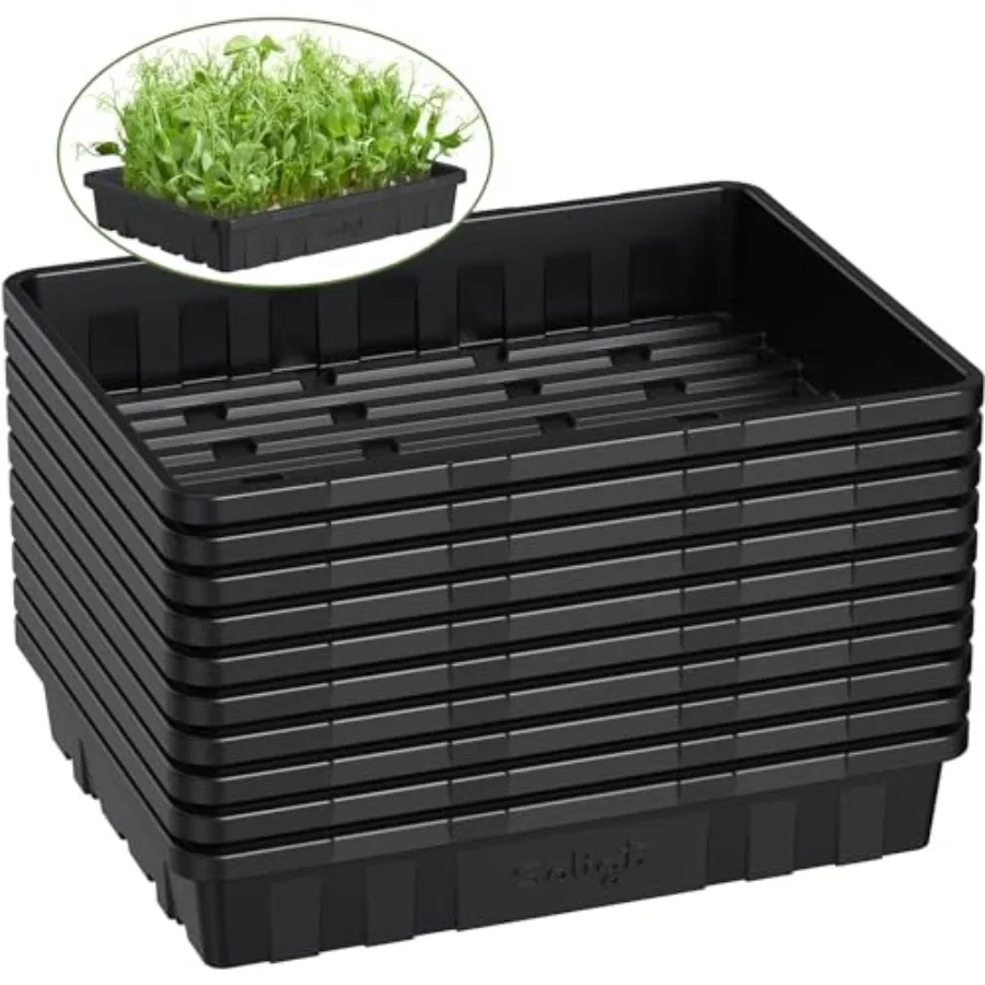 Extra Thick Heavy Duty 10 Pack Seed Starting Trays - Microgreens Growing Trays Seedling Plant Germination Starter Tray Transpla
Extra Thick Heavy Duty 10 Pack Seed Starting Trays - Microgreens Growing Trays Seedling Plant Germination Starter Tray Transpla