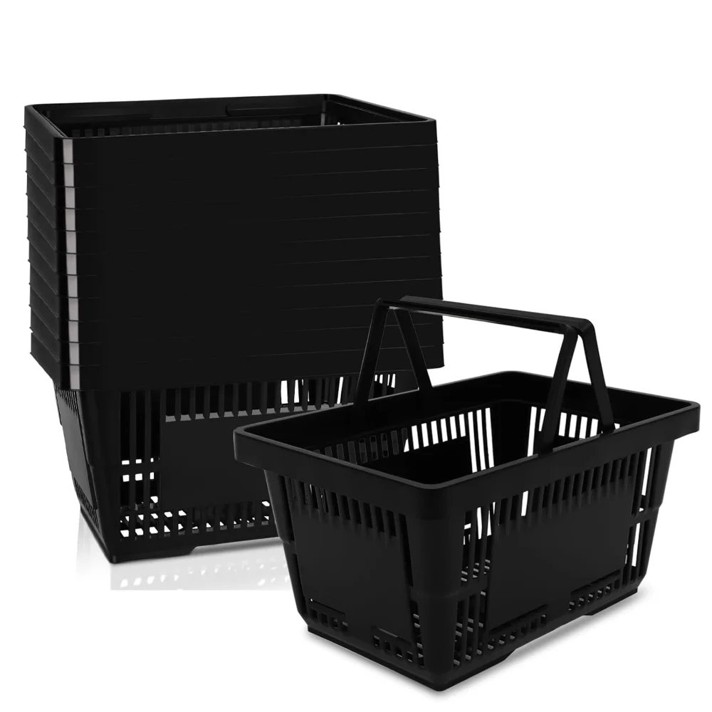 12PCS Shopping Baskets with Handles, 21L Durable Plastic Shopping Cart, Portable Grocery Basket for Supermarket Storage Baskets
12PCS Shopping Baskets with Handles, 21L Durable Plastic Shopping Cart, Portable Grocery Basket for Supermarket Storage Baskets