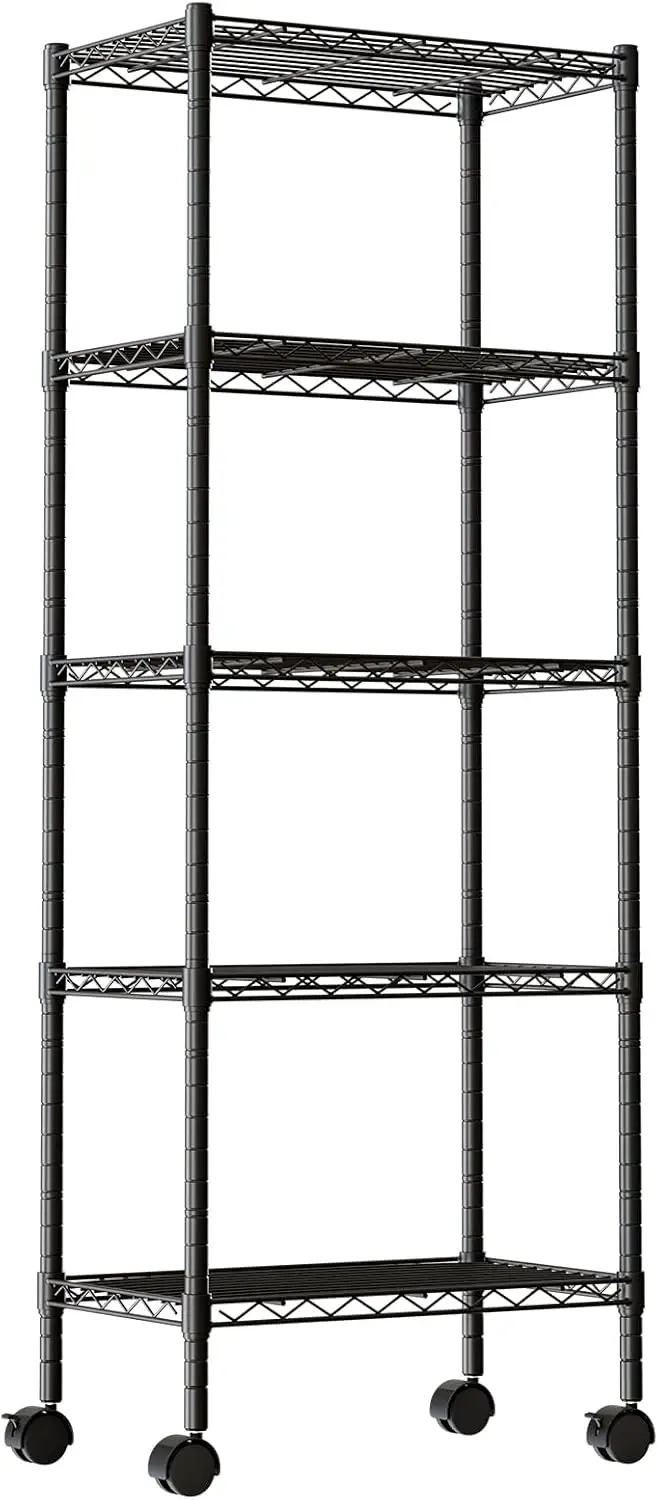 5-Tier Metal Wire Storage Shelves with Wheels, Adjustable Standing Rack for Kitchen, Bathroom, Pantry, Garage, Heavy Duty Steel
5-Tier Metal Wire Storage Shelves with Wheels, Adjustable Standing Rack for Kitchen, Bathroom, Pantry, Garage, Heavy Duty Steel