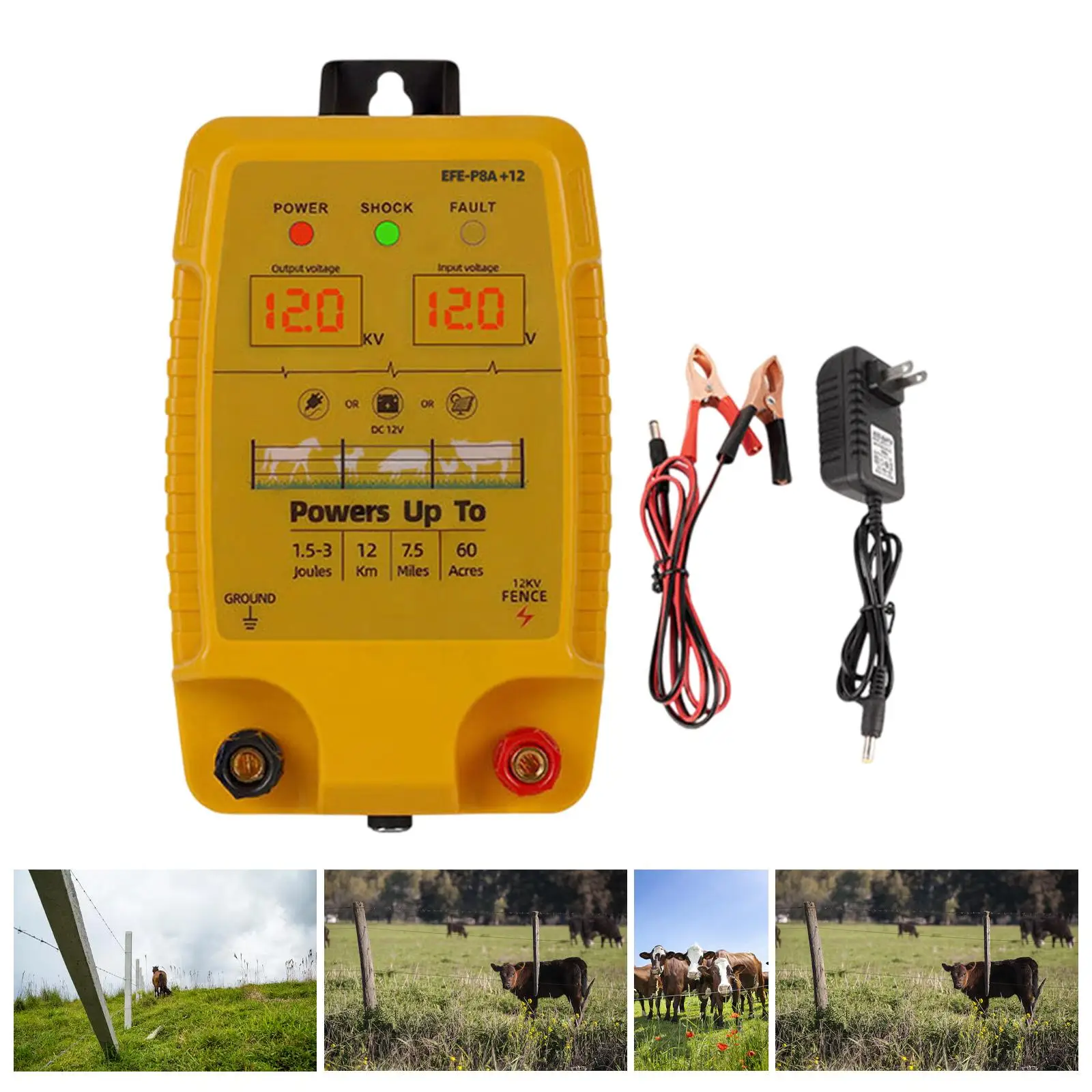 Electric Fence Energizer Livestock Supplies,Sturdy,Portable,Compact Controller Electric Fence Charger for Livestock Lawn Farm
Electric Fence Energizer Livestock Supplies,Sturdy,Portable,Compact Controller Electric Fence Charger for Livestock Lawn Farm