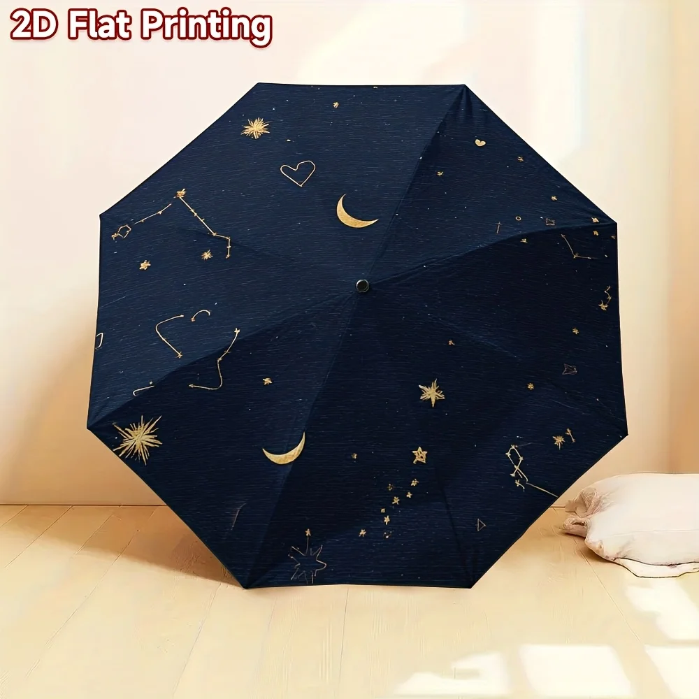 1pc Automatic Open/Close Umbrella with 8-Rib Sturdy Frame - Navy & Golden Starry Night Design, Auto Folding Mechanism, Compact
1pc Automatic Open/Close Umbrella with 8-Rib Sturdy Frame - Navy & Golden Starry Night Design, Auto Folding Mechanism, Compact