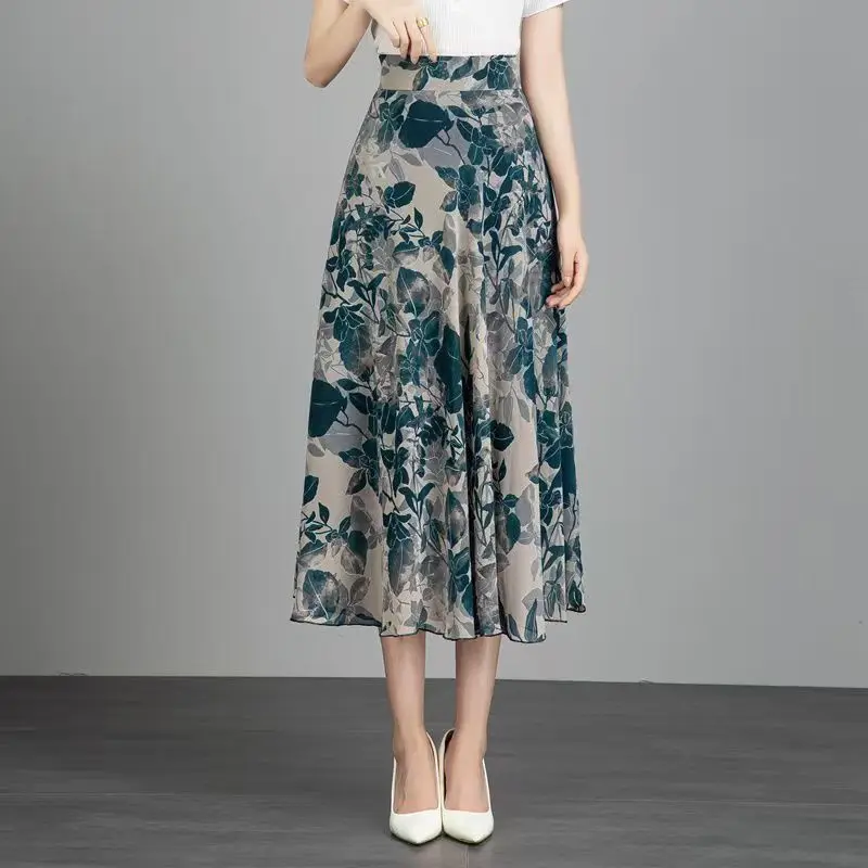 Женская шифоновая юбка макси с цветочным принтом, высокая талия, А-силуэт, повседневная летняя юбка
Женская шифоновая юбка макси с цветочным принтом, высокая талия, А-силуэт, повседневная летняя юбка