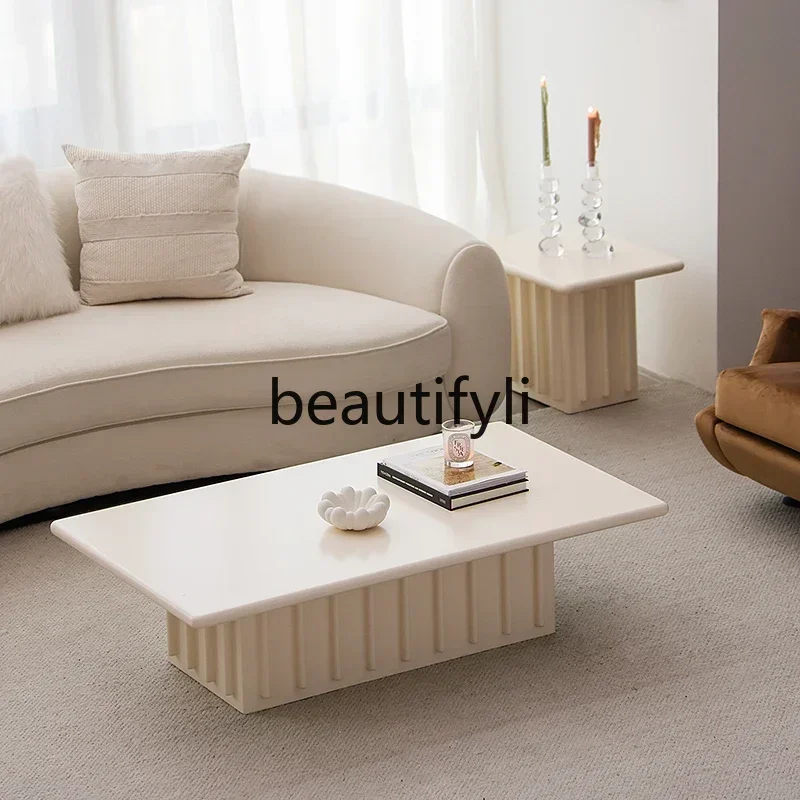 ls 27French living room coffee table designer retro cream white corner table niche square table 
ls 27French living room coffee table designer retro cream white corner table niche square table