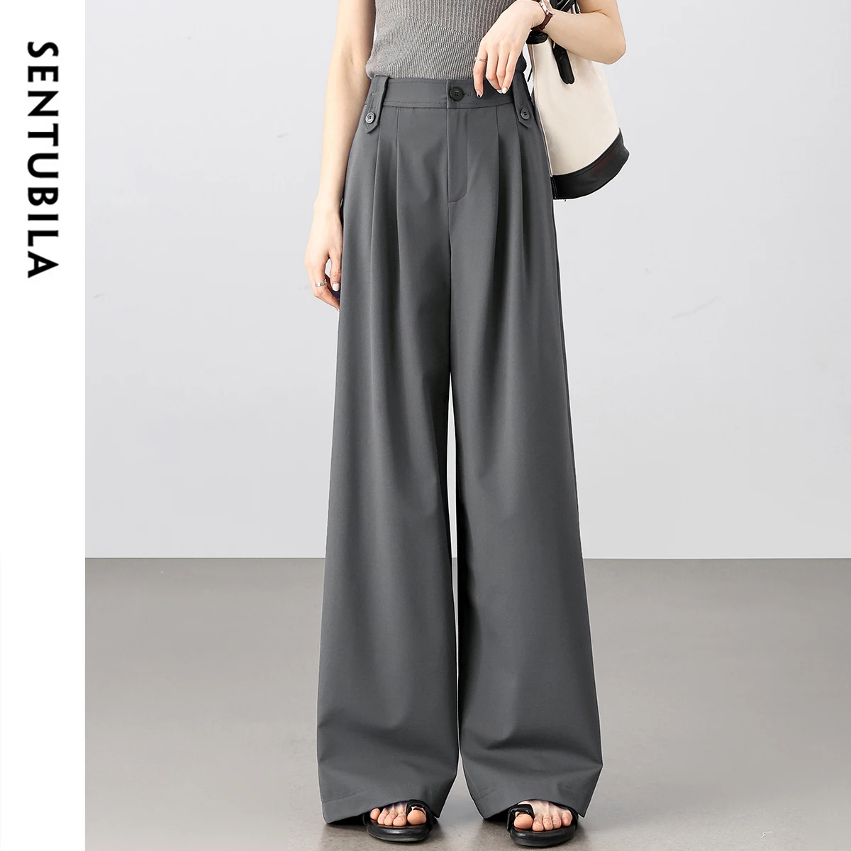 SENTUBILA Grey A-line Pants for Woman 2025 Fashion High Waist Wide-leg Pants Officewear Casual High Quality Trousers 152K87956
SENTUBILA Grey A-line Pants for Woman 2025 Fashion High Waist Wide-leg Pants Officewear Casual High Quality Trousers 152K87956