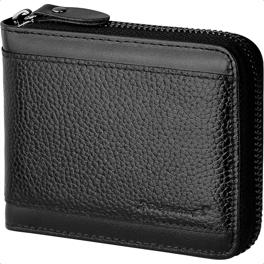Mens RFID Blocking Wallets Zipper Leather Wallet for Men Bifold RFID Card Holder
Mens RFID Blocking Wallets Zipper Leather Wallet for Men Bifold RFID Card Holder