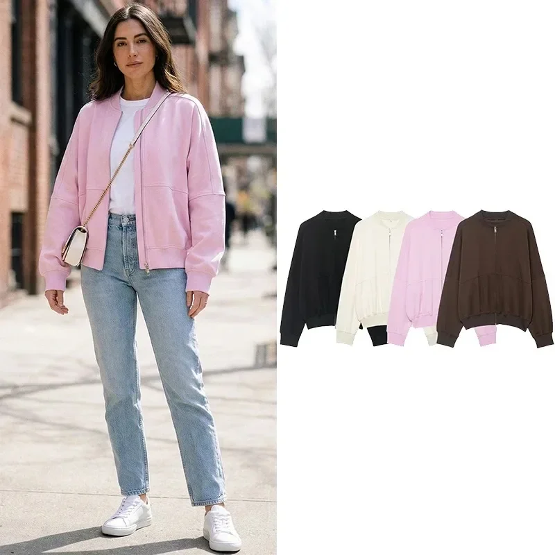 FANAN Women Fashion Solid Front Zipper Bomber Jackets Vintage O-Neck Long Sleeves Female Chic Lady Outfits
FANAN Women Fashion Solid Front Zipper Bomber Jackets Vintage O-Neck Long Sleeves Female Chic Lady Outfits