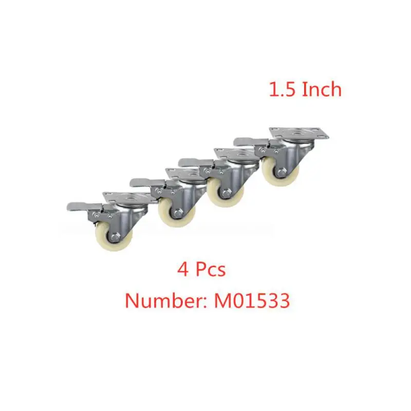 4 Packs Casters 1.5-inch Universal Brake Wheel White Nylon Electrical Wear-resistant Flat Double Bearing Furniture Caster
4 Packs Casters 1.5-inch Universal Brake Wheel White Nylon Electrical Wear-resistant Flat Double Bearing Furniture Caster