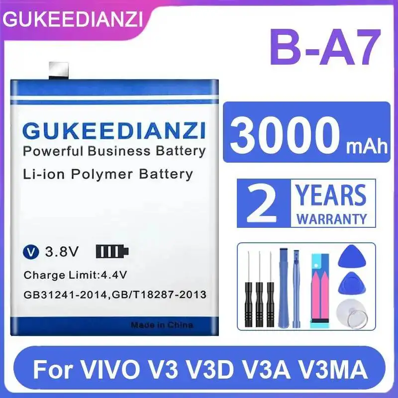 Стабильный аккумулятор B-A7 3000 мАч для Vivo V3 V3D V3A V3MA, долговечный аккумулятор для мобильного телефона
Стабильный аккумулятор B-A7 3000 мАч для Vivo V3 V3D V3A V3MA, долговечный аккумулятор для мобильного телефона