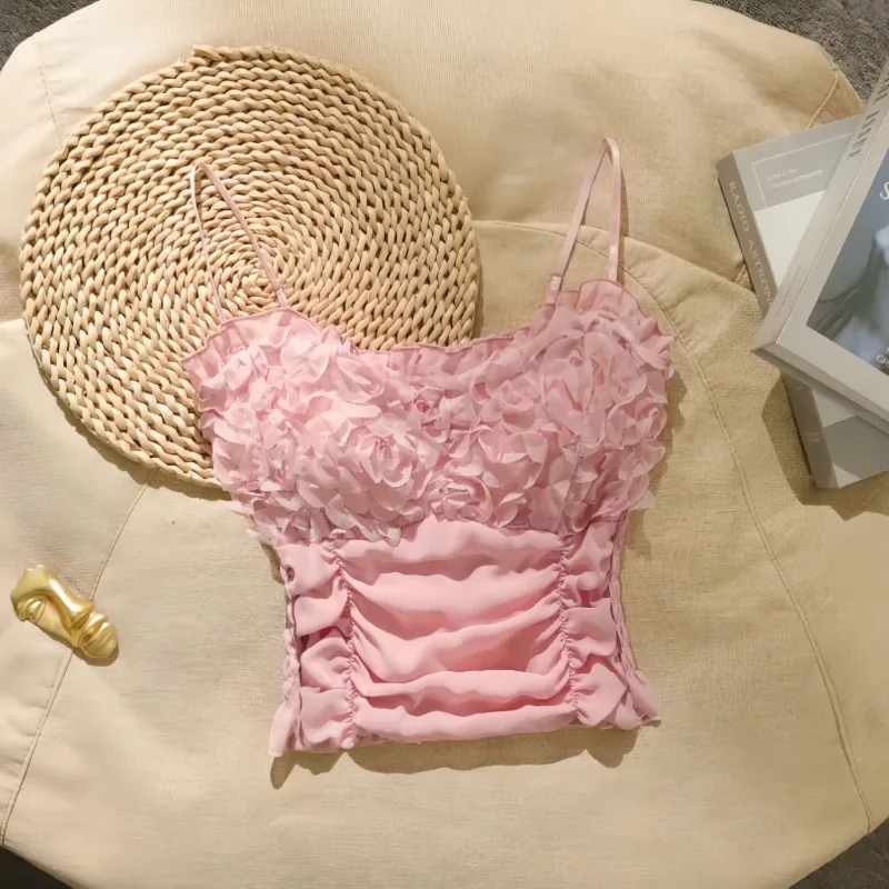 2025 Womens Pink Ruffle Cami Top Floral Sleeveless Ruched Slim Fit Summer Cute Sweet Style Y2K Crop Top for Party Club Beach
2025 Womens Pink Ruffle Cami Top Floral Sleeveless Ruched Slim Fit Summer Cute Sweet Style Y2K Crop Top for Party Club Beach