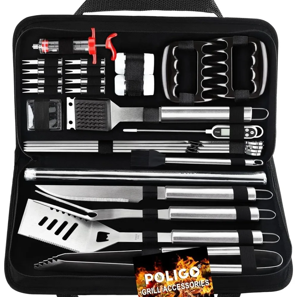 28PC Exclusive BBQ Grill Accessories in Carrying Bag for Birthday Fathers Day Grilling Gift
28PC Exclusive BBQ Grill Accessories in Carrying Bag for Birthday Fathers Day Grilling Gift