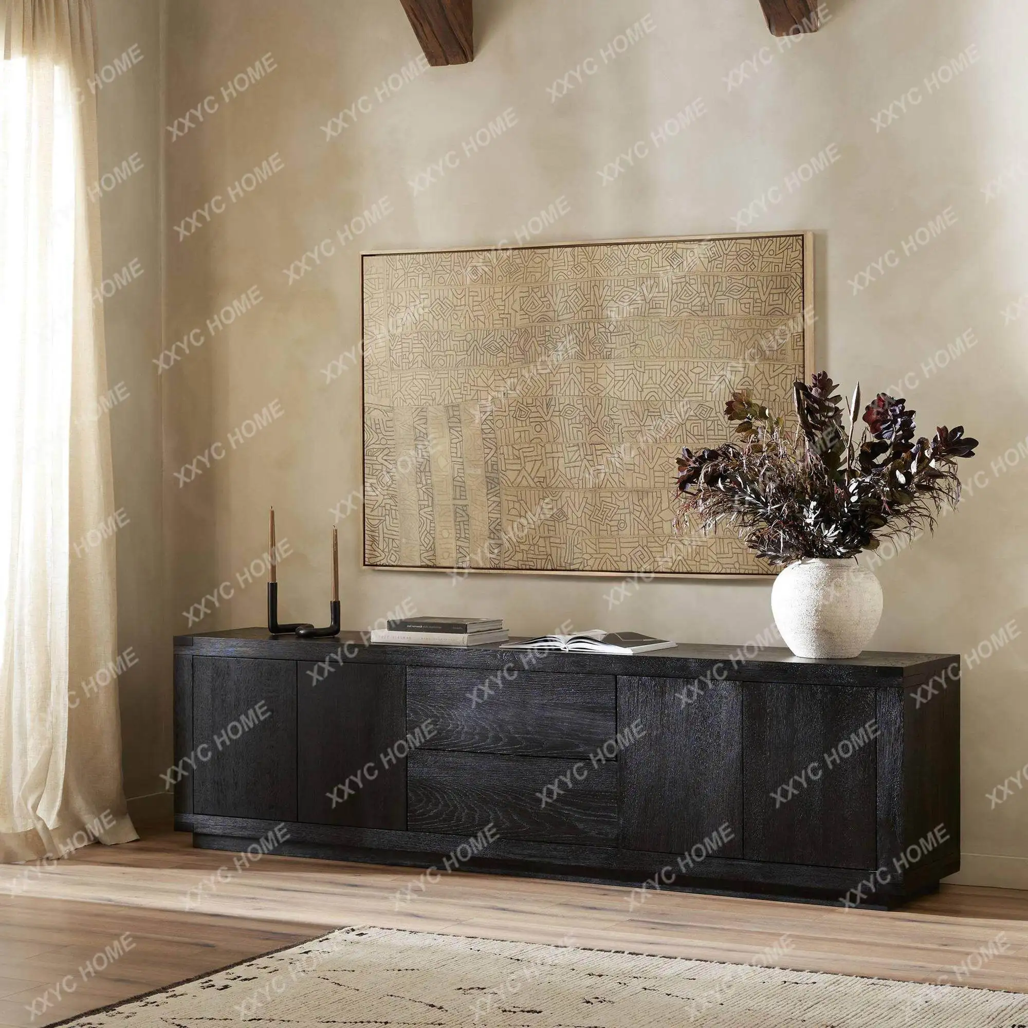 Solid wood TV cabinet Living room Home storage cabinet Dining room Simple locker
Solid wood TV cabinet Living room Home storage cabinet Dining room Simple locker