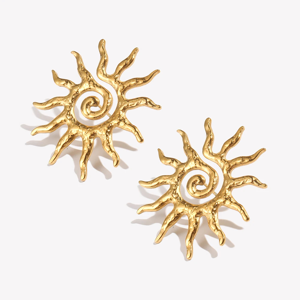 Популярные серьги E.B.belle Hollow Sun, позолоченные 18-каратным золотом, из нержавеющей стали 316L, модные женские украшения
Популярные серьги E.B.belle Hollow Sun, позолоченные 18-каратным золотом, из нержавеющей стали 316L, модные женские украшения