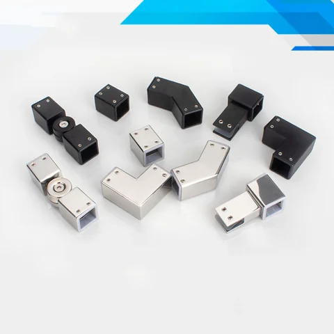 304 stainless steel 25 square pipe connector shower room glass fixing rod hardware accessories flange seat corner (WYL09)