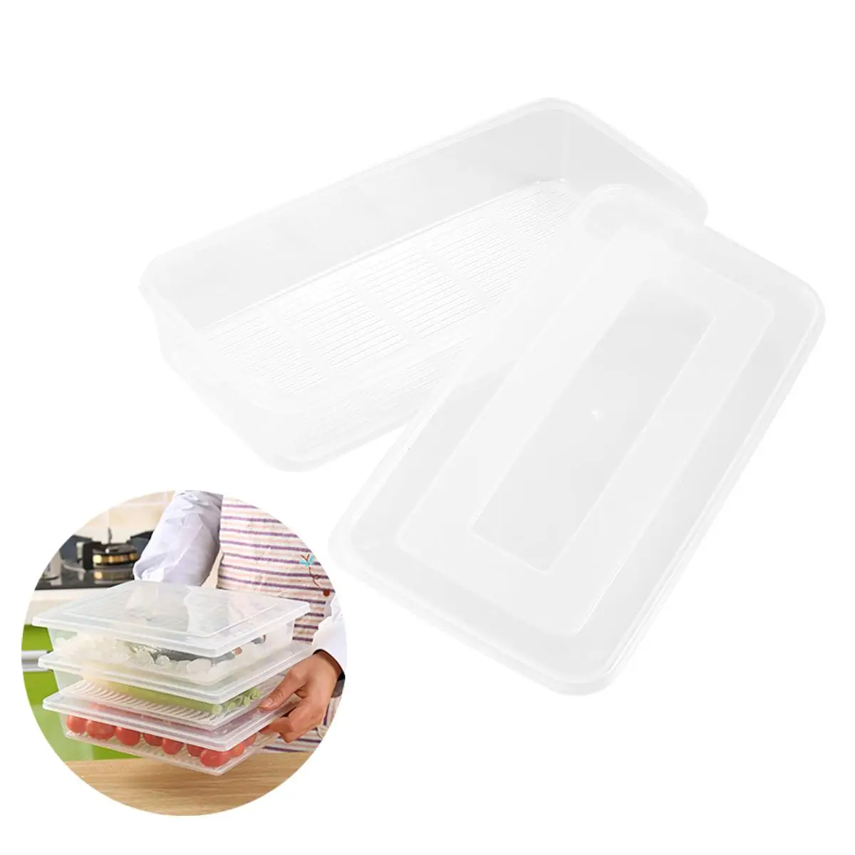 Transparent Simple Fruit Vegetables Storage for Home Store Restaurant (Small Size With Drainer Piece)
Transparent Simple Fruit Vegetables Storage for Home Store Restaurant (Small Size With Drainer Piece)