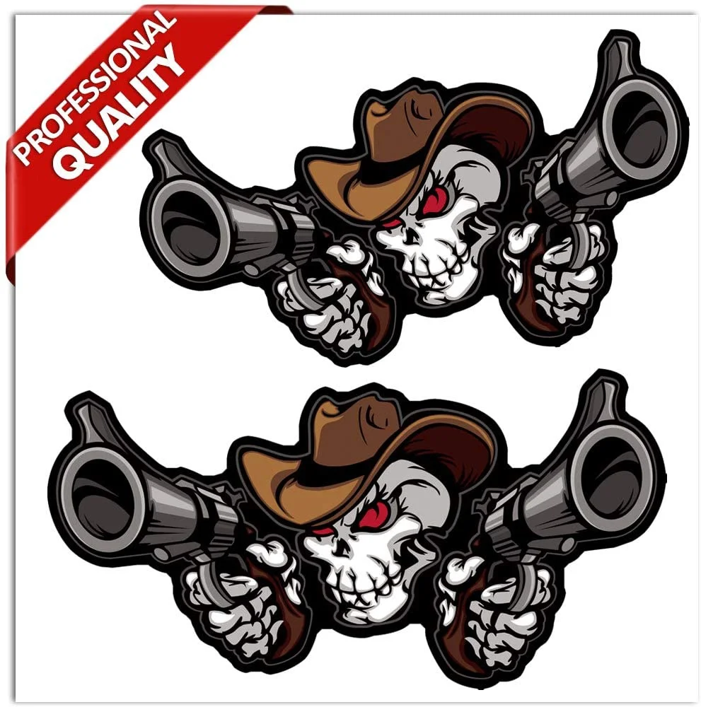 For x2 Vinyl Sticker skull pistol head death cowboy gun sticker motorcycle car window door helmet bicycle laptop
For x2 Vinyl Sticker skull pistol head death cowboy gun sticker motorcycle car window door helmet bicycle laptop