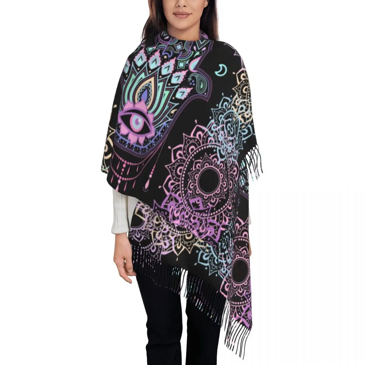 Стильный пастельный амулет Хамса, шарф с кисточками в стиле бохо, женские зимние теплые шали, женские шарфы сглаза Фатима Мандала с цветочным принтом
Стильный пастельный амулет Хамса, шарф с кисточками в стиле бохо, женские зимние теплые шали, женские шарфы сглаза Фатима Мандала с цветочным принтом