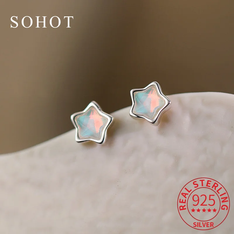 Real 925 Sterling Silver Sweet Colorful Star Stud Earrings for Elegant Women Fine Jewelry Light Luxury Party Accessories
Real 925 Sterling Silver Sweet Colorful Star Stud Earrings for Elegant Women Fine Jewelry Light Luxury Party Accessories
