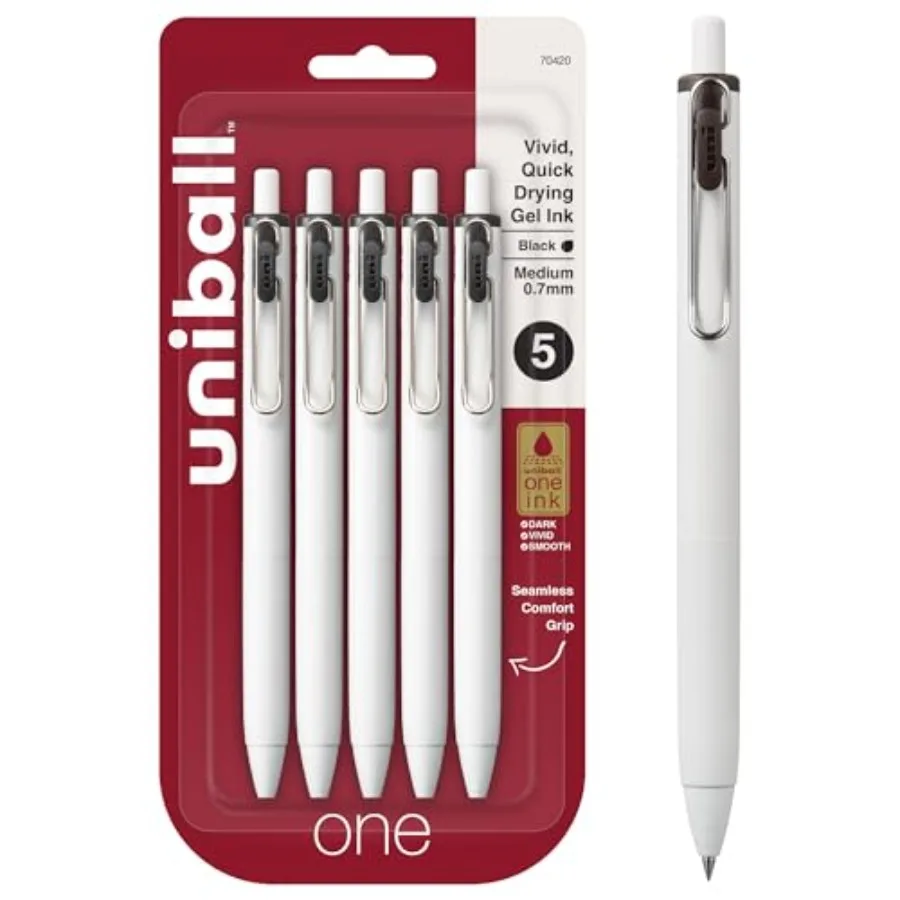 uniball one Retractable Gel Pens, Point 0.7mm,Ink, 5 Pack
uniball one Retractable Gel Pens, Point 0.7mm,Ink, 5 Pack