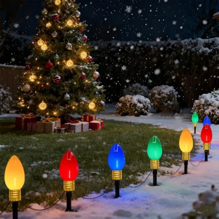 Jumbo Christmas Pathway Lights Outdoor, 2 Pack 7 Feet Jumbo Christmas Lights with Pathway Marker Stakes, 8 Giant Multicolor Bul
Jumbo Christmas Pathway Lights Outdoor, 2 Pack 7 Feet Jumbo Christmas Lights with Pathway Marker Stakes, 8 Giant Multicolor Bul