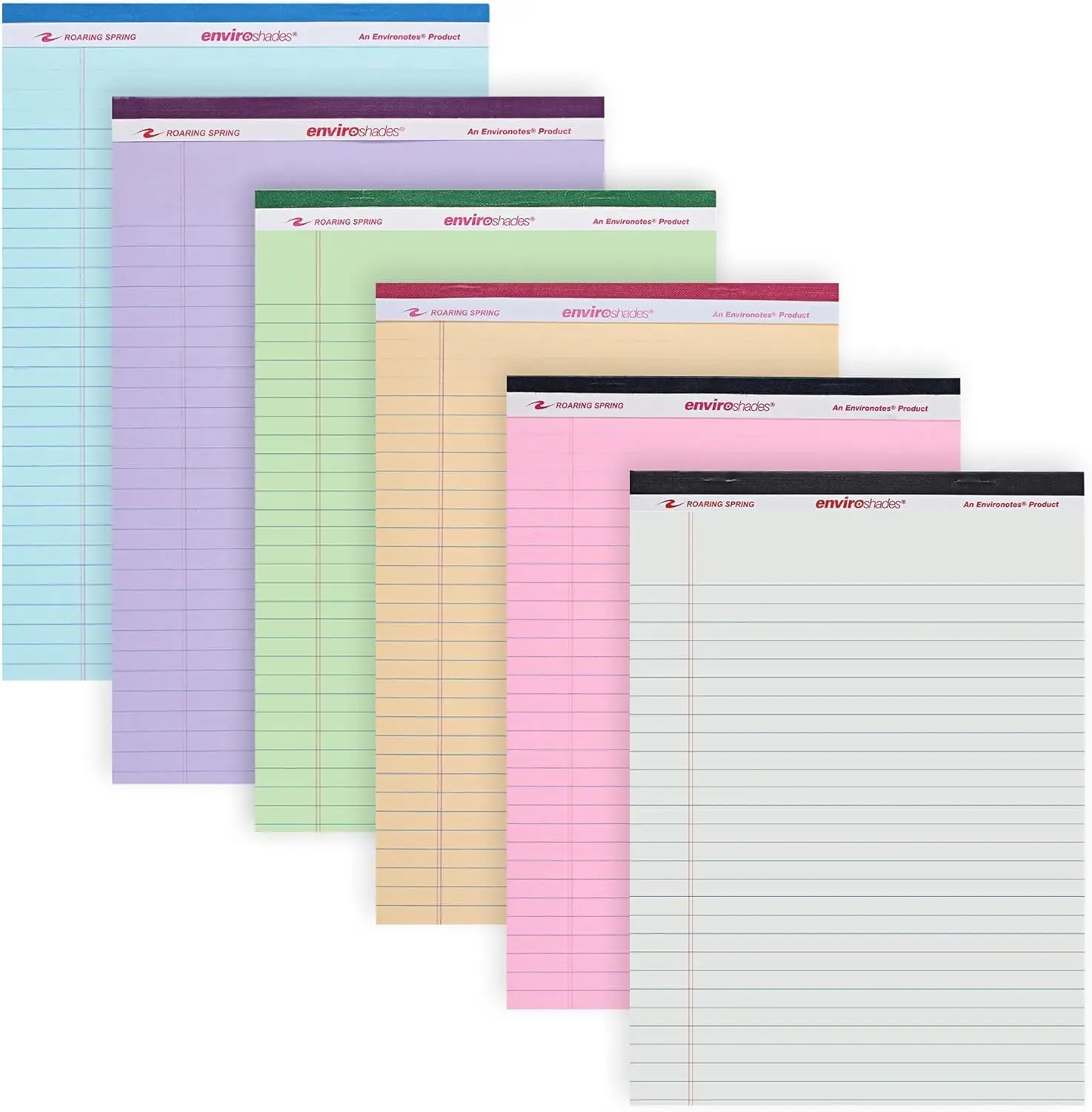 Assorted Colored Legal Pads, 6 Pack, 8.5" x 11", 50 Sheets, Perforated, Recycled, Made in USA
Assorted Colored Legal Pads, 6 Pack, 8.5" x 11", 50 Sheets, Perforated, Recycled, Made in USA