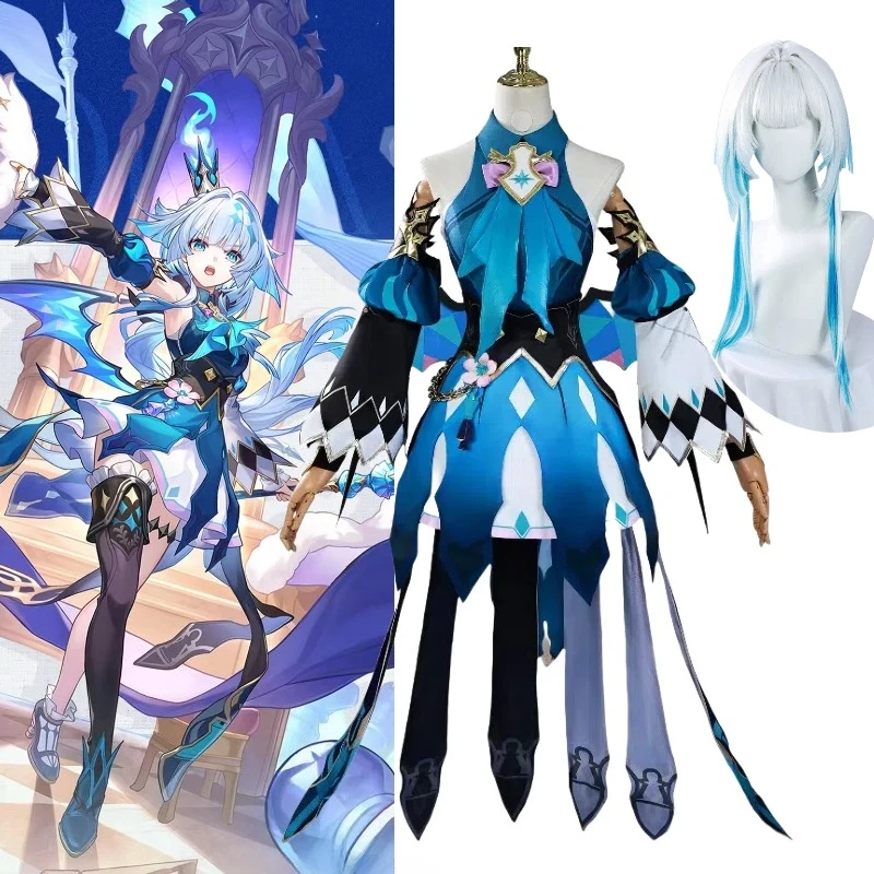 Cerydra Costume Game Honkai Star Rail Cosplay Blue Dress Wig with Accessories Full Set Role Play Outfit for Women Theme Party
Cerydra Costume Game Honkai Star Rail Cosplay Blue Dress Wig with Accessories Full Set Role Play Outfit for Women Theme Party
