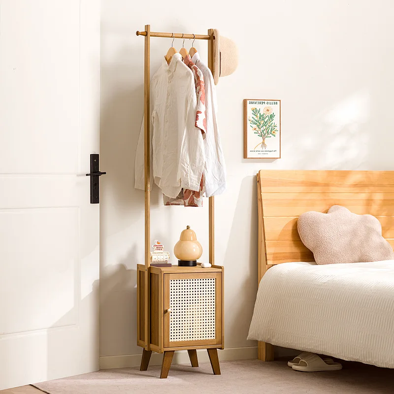 Bedroom small apartment solid wood floor with drawers, bedside table, integrated hanger, household coat rack with bedside table
Bedroom small apartment solid wood floor with drawers, bedside table, integrated hanger, household coat rack with bedside table