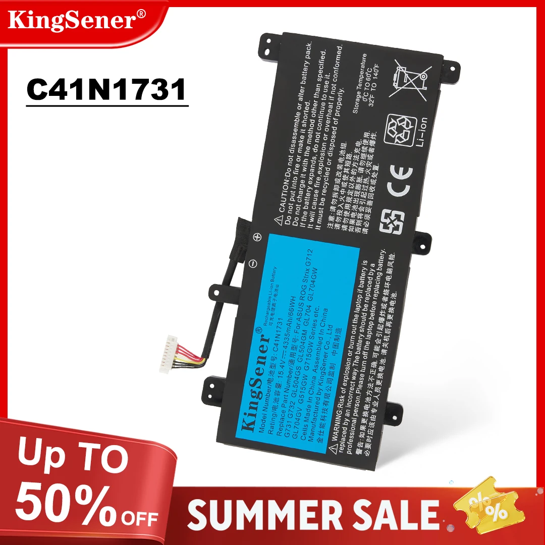 KingSener C41N1731 Laptop Battery For ASUS ROG Strix Scar/HERO II G712 G732 G731 GL504GW GL504GS GL504GM GL704 GL704GW GL704GV
KingSener C41N1731 Laptop Battery For ASUS ROG Strix Scar/HERO II G712 G732 G731 GL504GW GL504GS GL504GM GL704 GL704GW GL704GV