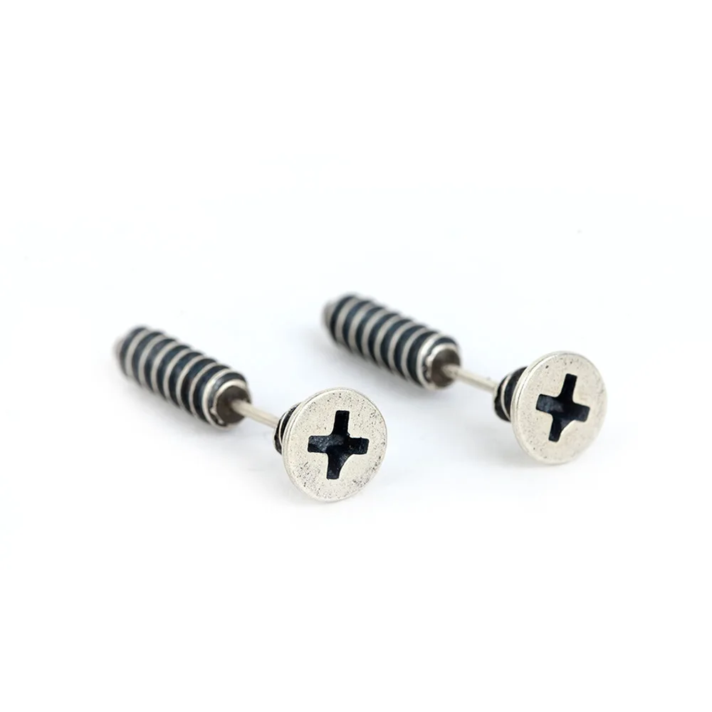 Unisex Design Punk 3D Screw Shape Antique 925 Sterling Silver Stud Earrings For Men & Women Hiphop Rock Jewelry
Unisex Design Punk 3D Screw Shape Antique 925 Sterling Silver Stud Earrings For Men & Women Hiphop Rock Jewelry