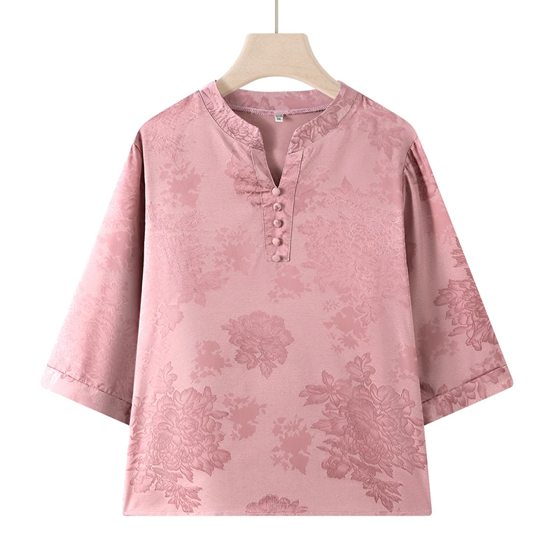 Spring 2026 Mid-Sve Embroidered Stand Collar T-irt Mom Sle Slimming Elegance for Middle-Aged And ly Women Breathable
Spring 2026 Mid-Sve Embroidered Stand Collar T-irt Mom Sle Slimming Elegance for Middle-Aged And ly Women Breathable