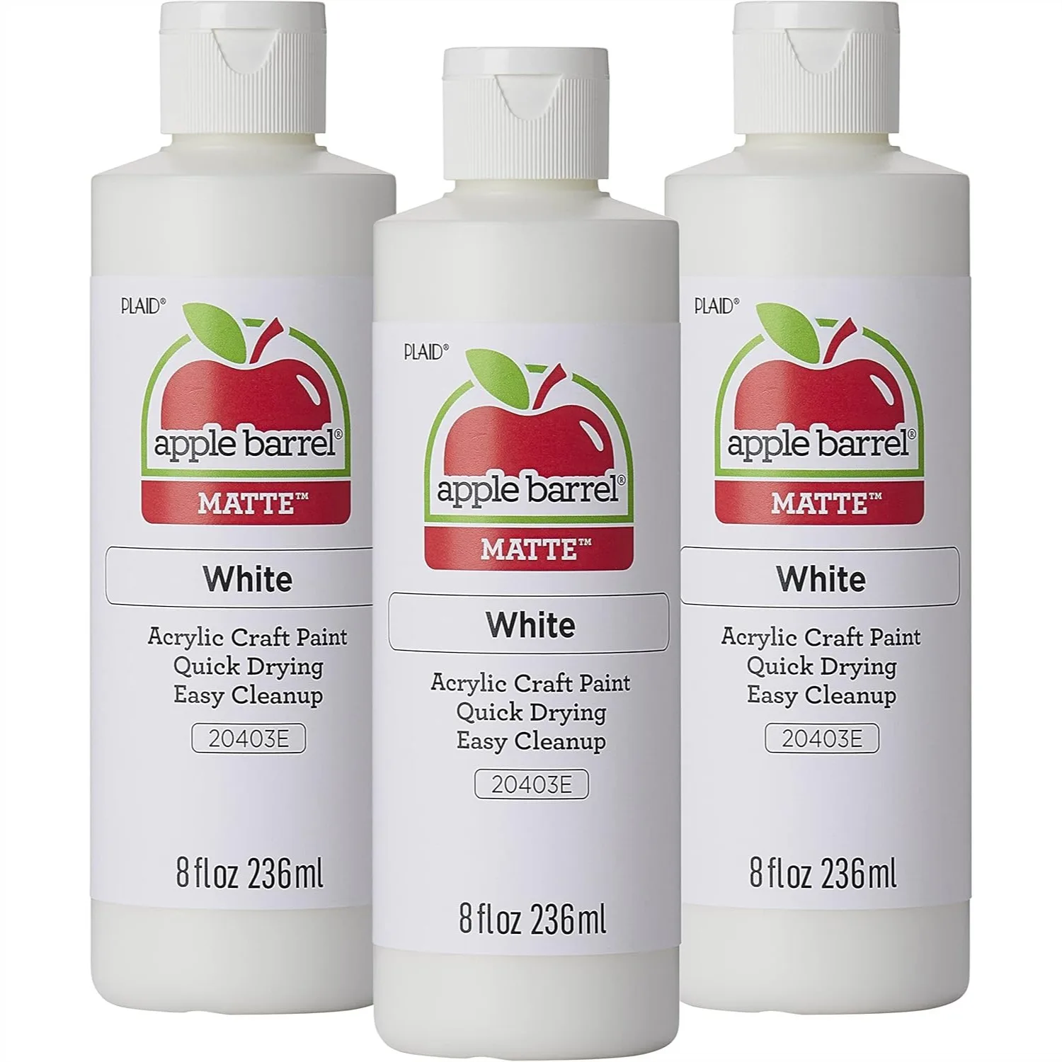 Acrylic Paint Set 8 oz, White, Pack of 3 for Basecoating, Stenciling, and DIY Crafts with Matte Finish
Acrylic Paint Set 8 oz, White, Pack of 3 for Basecoating, Stenciling, and DIY Crafts with Matte Finish