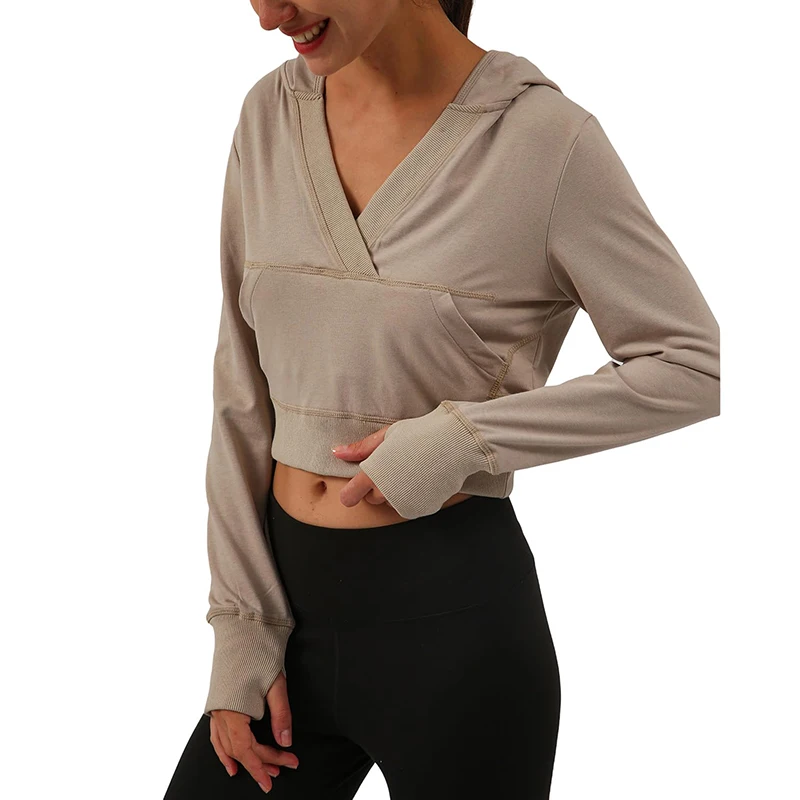 Women Cropped Hoodies with Pocket Sweatshirt Causal Long Sleeve Solid Color Cropped Tops Ladies Autumn Winter Basic Pullovers
Women Cropped Hoodies with Pocket Sweatshirt Causal Long Sleeve Solid Color Cropped Tops Ladies Autumn Winter Basic Pullovers